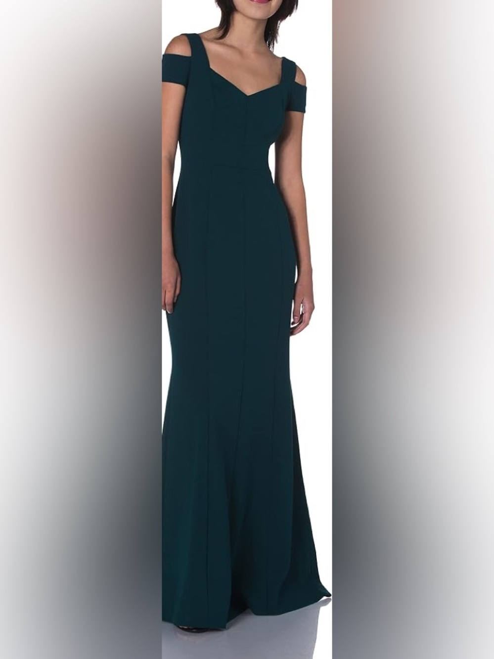 Eliza J Green Cold Shoulder Mermaid Gown Sweetheart Neckline Dress 4